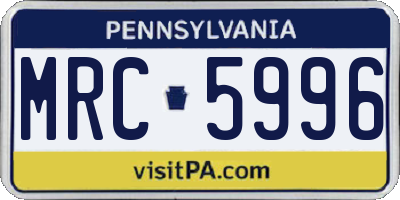 PA license plate MRC5996