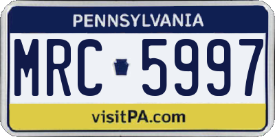 PA license plate MRC5997