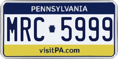 PA license plate MRC5999