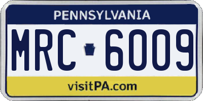 PA license plate MRC6009