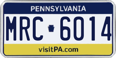 PA license plate MRC6014