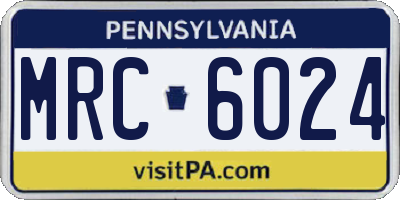 PA license plate MRC6024