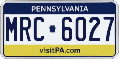 PA license plate MRC6027