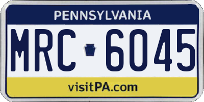 PA license plate MRC6045