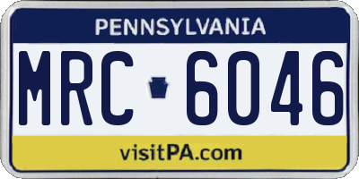 PA license plate MRC6046