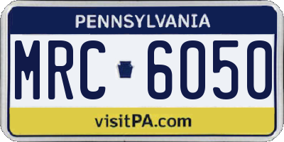 PA license plate MRC6050