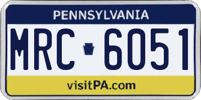 PA license plate MRC6051