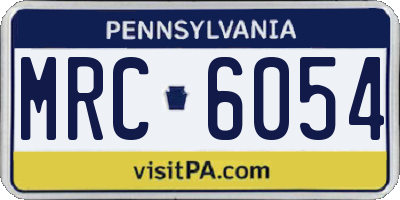 PA license plate MRC6054