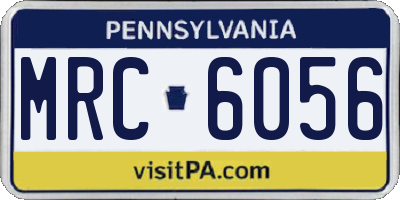 PA license plate MRC6056