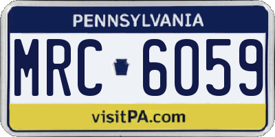 PA license plate MRC6059