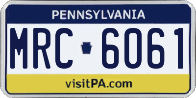 PA license plate MRC6061