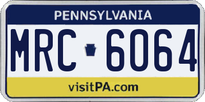 PA license plate MRC6064