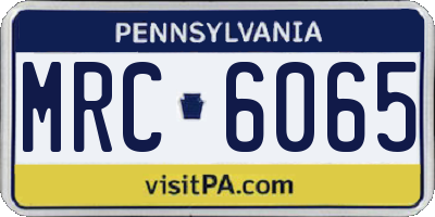 PA license plate MRC6065