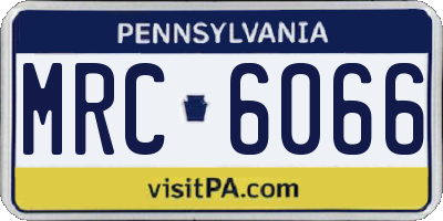 PA license plate MRC6066