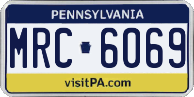 PA license plate MRC6069