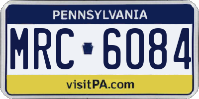 PA license plate MRC6084