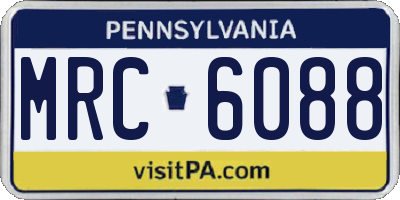 PA license plate MRC6088
