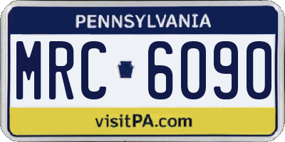 PA license plate MRC6090