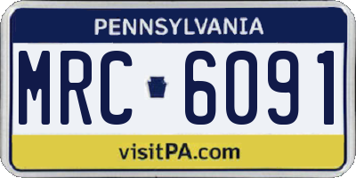 PA license plate MRC6091