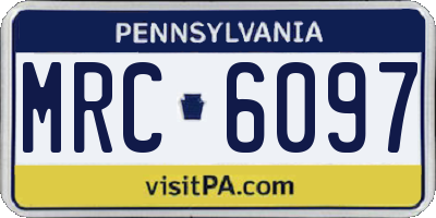 PA license plate MRC6097