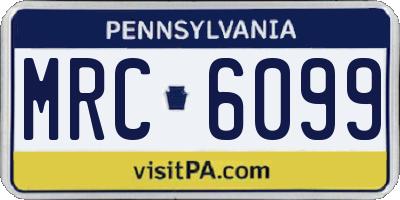 PA license plate MRC6099