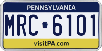 PA license plate MRC6101
