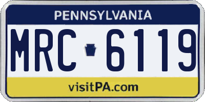 PA license plate MRC6119
