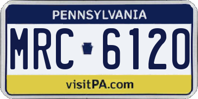 PA license plate MRC6120