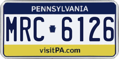PA license plate MRC6126