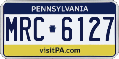 PA license plate MRC6127