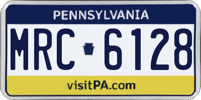 PA license plate MRC6128