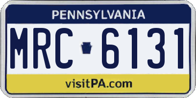PA license plate MRC6131