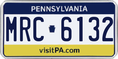 PA license plate MRC6132