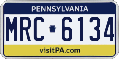PA license plate MRC6134