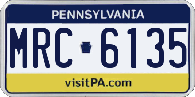 PA license plate MRC6135