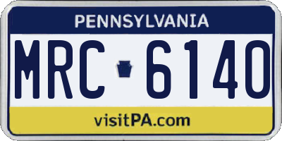 PA license plate MRC6140
