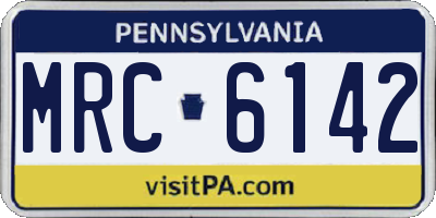 PA license plate MRC6142