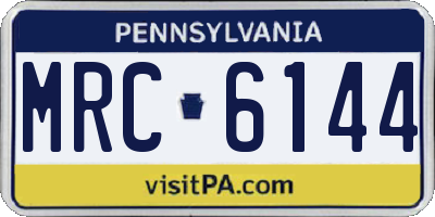 PA license plate MRC6144