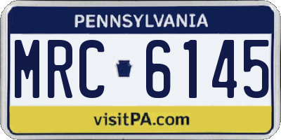 PA license plate MRC6145