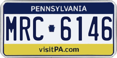 PA license plate MRC6146
