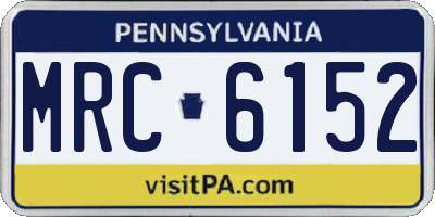 PA license plate MRC6152