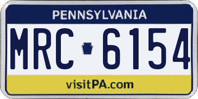PA license plate MRC6154