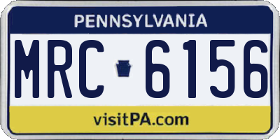 PA license plate MRC6156