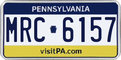 PA license plate MRC6157