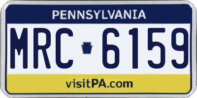 PA license plate MRC6159