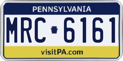 PA license plate MRC6161