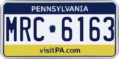 PA license plate MRC6163