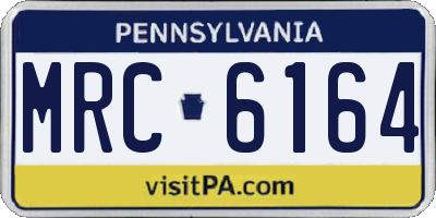 PA license plate MRC6164