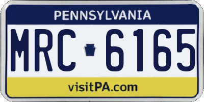 PA license plate MRC6165