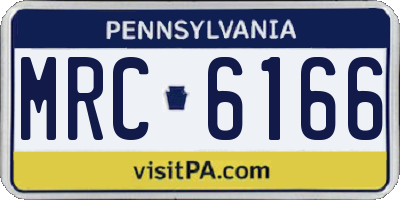 PA license plate MRC6166